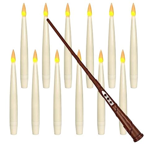 Leejec 20pcs led taper candles with magic wand remote